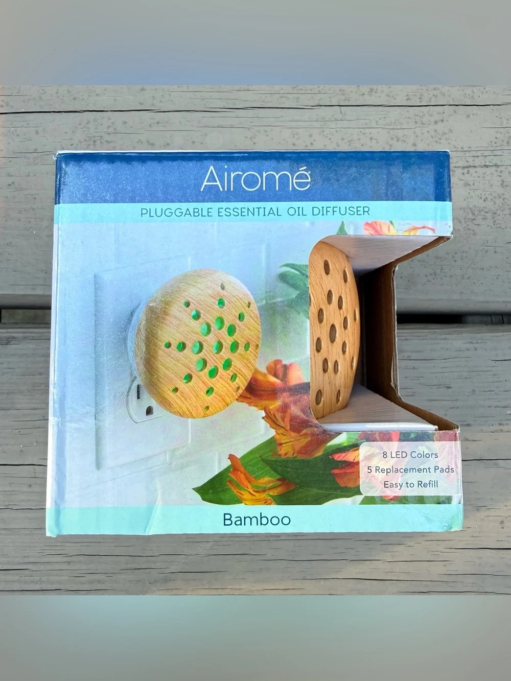 NIB Airomé Bamboo Pluggable Essential Oil Diffuser